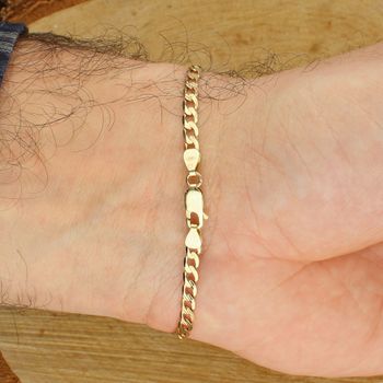 Złota bransoletka pancerka 585 z grawerem – elegancka biżuteria damska zapięcie.jpg